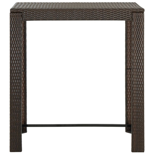 Table de bar de patio en rotin synthétique brun de 39,4 x x23,8 x x43,5 po