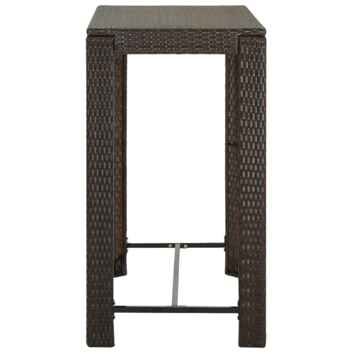 Table de bar de patio en rotin synthétique brun de 39,4 x x23,8 x x43,5 po