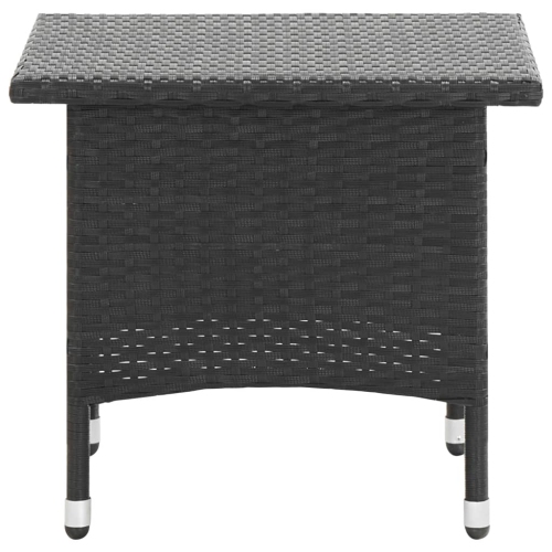 vidaXL Tea Table Black 19.7"x19.7"x18.5" Poly Rattan