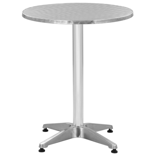 VIDAXL  Patio Table Silver 23.6"x27.6" Aluminum