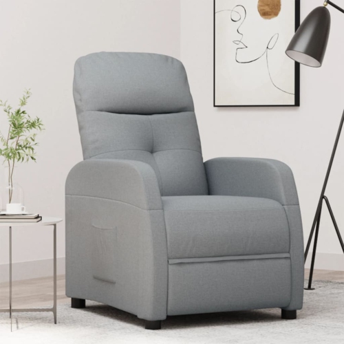 vidaXL Recliner Chair Light Grey Fabric