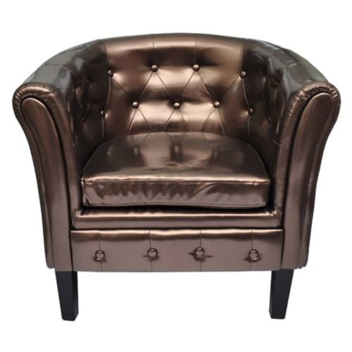 VIDAXL  Tub Chair Brown Faux Leather