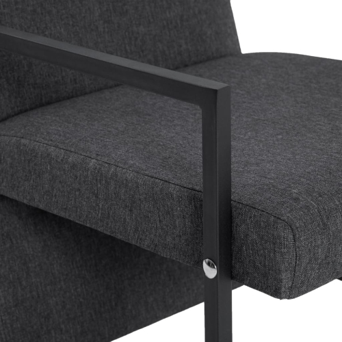 Fauteuil à accoudoirs en tissu gris foncé avec pieds chromés vidaXL