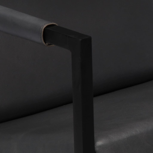 vidaXL Armchair Grey Real Leather