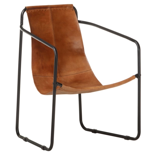 VIDAXL  Relaxing Armchair Brown Real Leather