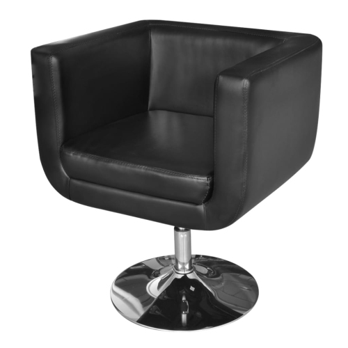 VIDAXL  Armchair With Chrome Base Black Faux Leather