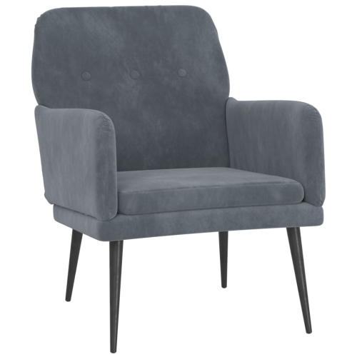 VIDAXL  Armchair Dark 62X79X79 Cm Velvet In Grey