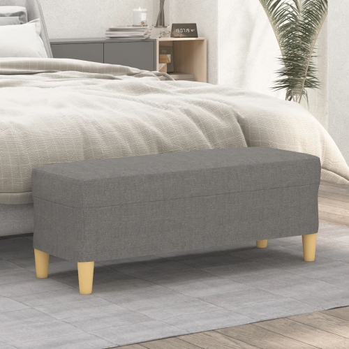 Banc vidaXL en tissu 41 cm gris foncé 100 x 35 po