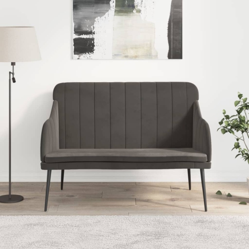 Banc vidaXL, gris foncé, 110 x 76 x 80 cm velours