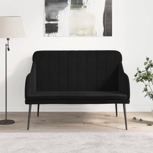 Banc de rangement vidaXL en velours noir 110 x 76 x 80 cm