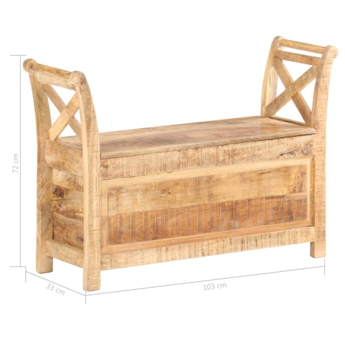 Banc de vestibule vidaXL en bois de manguier massif 103x33x72&nbsp;cm