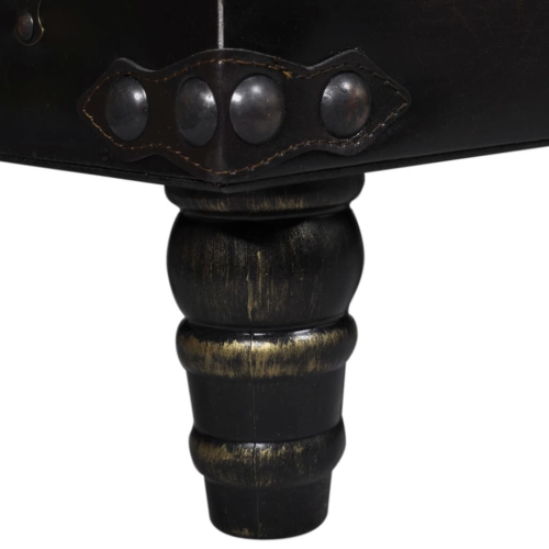 vidaXL Storage Bench 111 cm Dark Brown Solid Wood Pine&Faux Leather