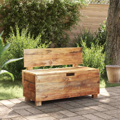 VidaXL – Banc en bois avec rangement, style rustique, bois récupéré, 33 x 15,7 x 9&nbsp;po, brun