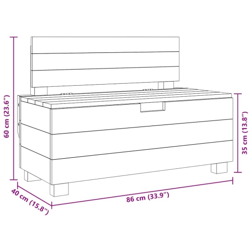 VidaXL – Banc en bois avec rangement, style rustique, bois récupéré, 33 x 15,7 x 9&nbsp;po, brun