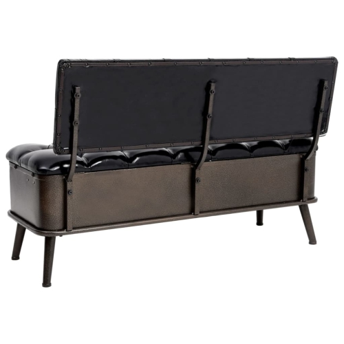 Banc de rangement avec dossier en similicuir noir 110&nbsp;cm de vidaXL