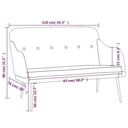 Banc vidaXL en tissu 80&nbsp;cm gris foncé 110 x 76