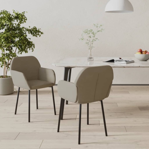 vidaXL Dining Chairs 2 pcs Light Grey Velvet