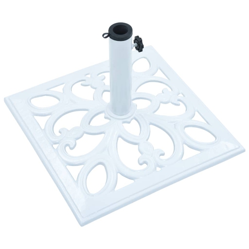 vidaXL 26.5-Pound Square Umbrella Base for 1.4, 1.5, 1.9 Inches Tube, Heavy-Duty Cast Iron White