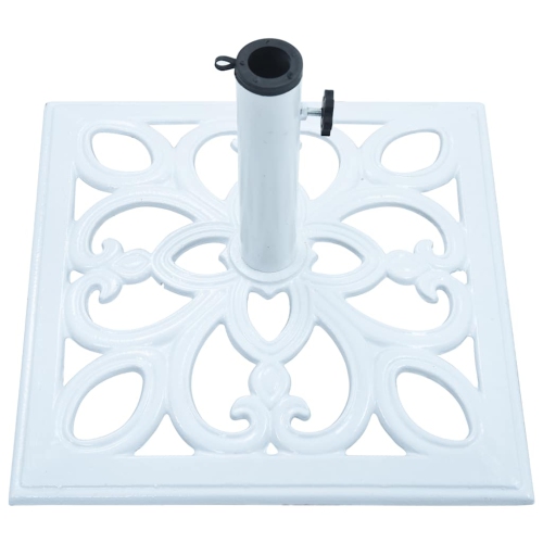 vidaXL 26.5-Pound Square Umbrella Base for 1.4, 1.5, 1.9 Inches Tube, Heavy-Duty Cast Iron White