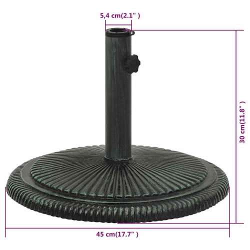 vidaXL23.9-Pound Round Umbrella Base for 1.4, 1.5, 1.9 Inches Tube, Heavy-Duty Cast Iron Green