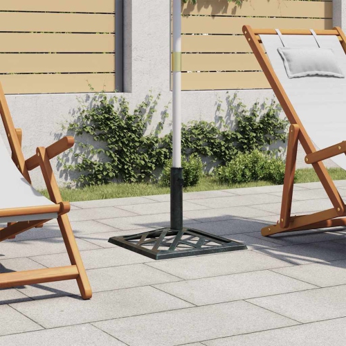 vidaXL 16.8-Pound Square Umbrella Base for 1.4, 1.5, 1.9 Inches Tube, Heavy-Duty Cast Iron Green