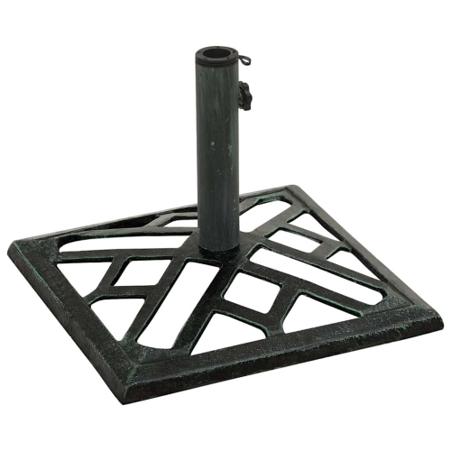 vidaXL 16.8-Pound Square Umbrella Base for 1.4, 1.5, 1.9 Inches Tube, Heavy-Duty Cast Iron Green