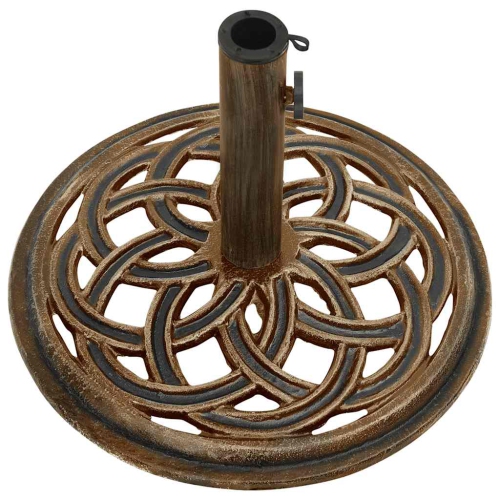 vidaXL 19-Pound Round Umbrella Base for 1.4, 1.5, 1.9 Inches Tube, Heavy-Duty Cast Iron Bronze