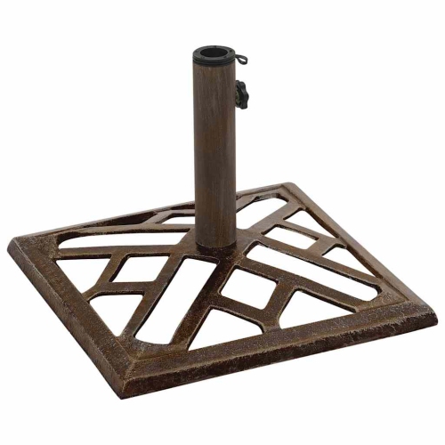 vidaXL 16.8-Pound Square Umbrella Base for 1.4, 1.5, 1.9 Inches Tube, Heavy-Duty Cast Iron Bronze