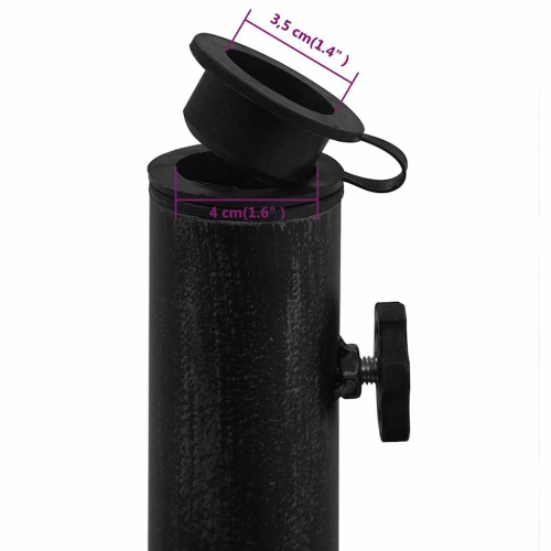 vidaXL 25.5-Pound Round Umbrella Base for 1.4, 1.5, 1.9 Inches Tube, Heavy-Duty Cast Iron Black