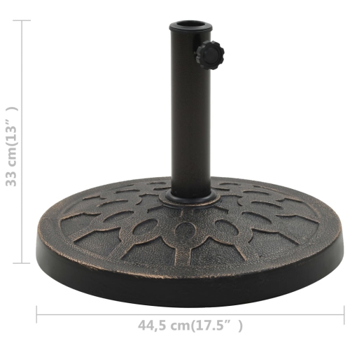 vidaXL Parasol Base Round Polyresin 13 kg Bronze