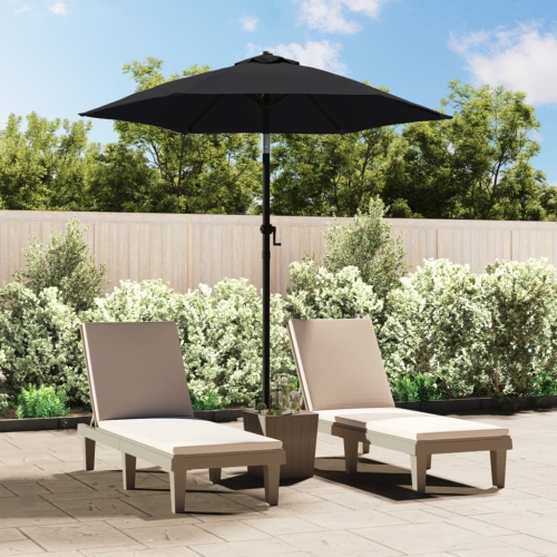 vidaXL Garden Parasol Black 200x224 cm Aluminium