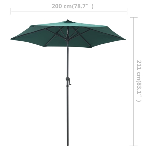 VisdaXL Parasol vert aluminium 78,7 x x83,1 po