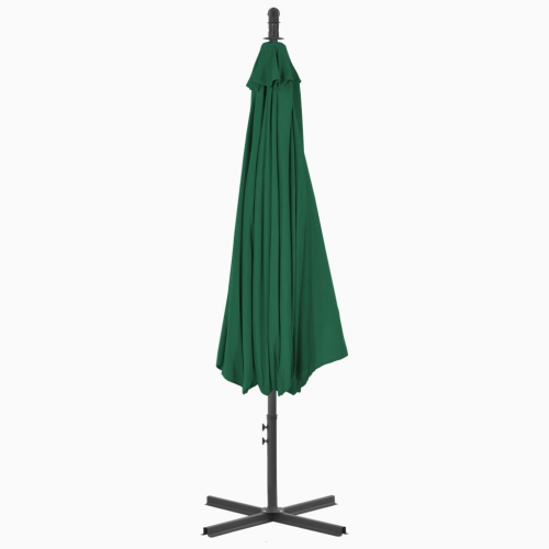 Parasol en porte-à-faux avec poteau en acier de 118,1 po de vidaXL, vert