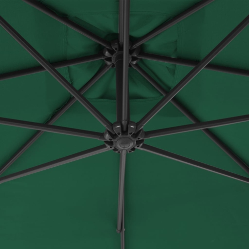 Parasol en porte-à-faux avec poteau en acier de 118,1 po de vidaXL, vert