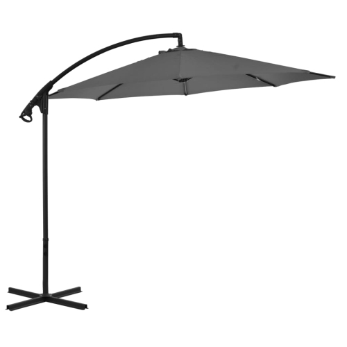 vidaXL Cantilever Umbrella with Steel Pole 118.1" Anthracite