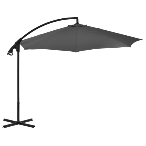 vidaXL Cantilever Umbrella with Steel Pole 118.1" Anthracite
