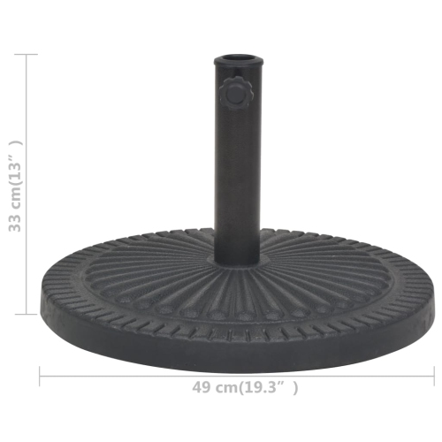 vidaXL Parasol Base Resin Round Black 14 kg