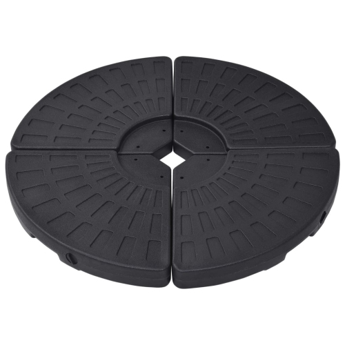 VIDAXL  Umbrella Base Fan-Shaped 4 PCs Black