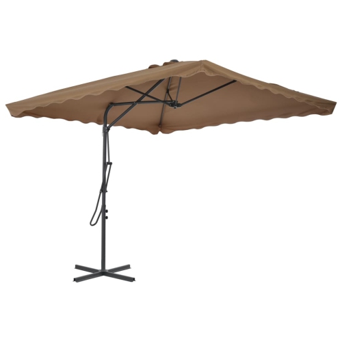 Parasol d'extérieur avec poteau en acier 98,4 x x98,4 po de vidaXL, taupe
