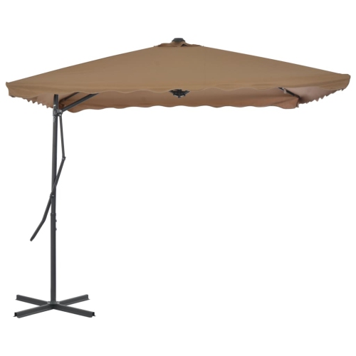 Parasol d'extérieur avec poteau en acier 98,4 x x98,4 po de vidaXL, taupe
