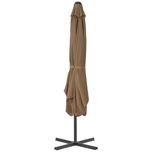 Parasol d'extérieur avec poteau en acier 98,4 x x98,4 po de vidaXL, taupe