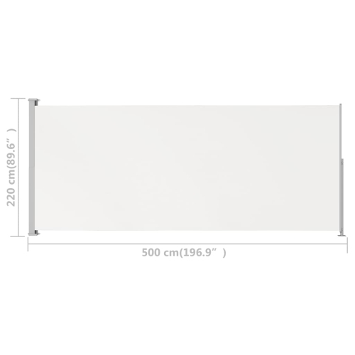 vidaXL Patio Retractable Side Awning 86.6"x196.9" Cream