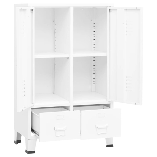 vidaXL Industrial Wardrobe White 67x35x107 cm Steel