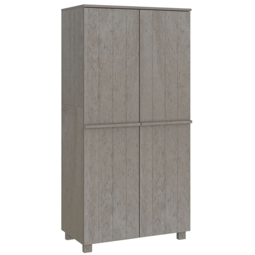 VIDAXL  Wardrobe Hamar Light 89X50X180 Cm Solid Wood Pine In Grey