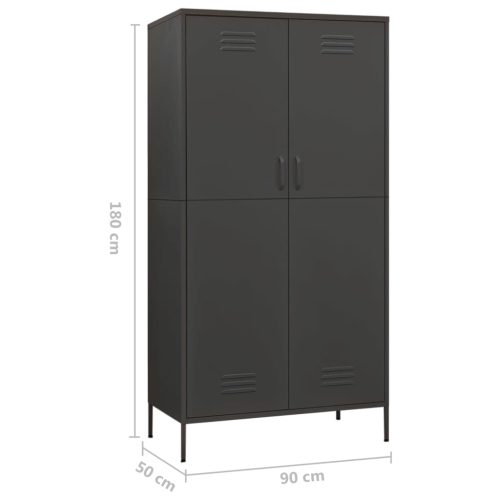 Armoire VIdaXL Anthracite 90x50x180 cm acier