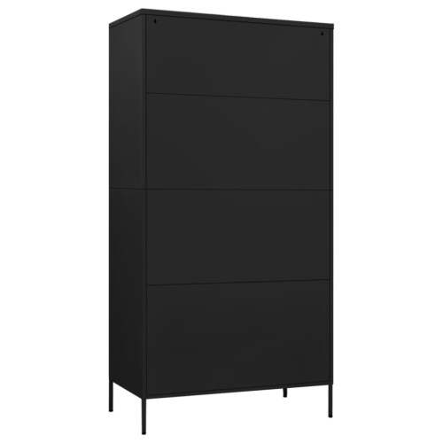 VidaXL Armoire en acier noir 90 x 50 x 180 cm
