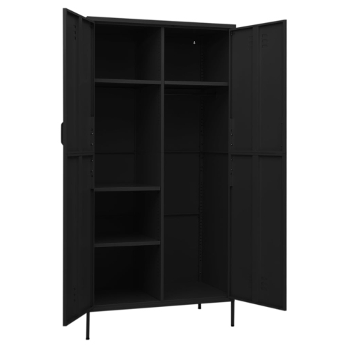 VidaXL Armoire en acier noir 90 x 50 x 180 cm