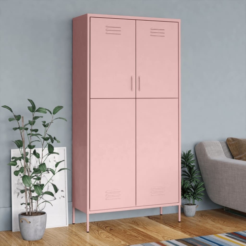 VidaXL garde-robe rose 90 x 50 x 100 x acier 180 cm