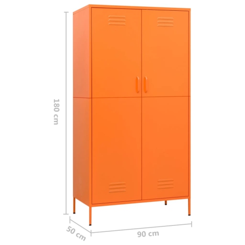 VidaXL garde-robe orange 90x50xacier 180 cm