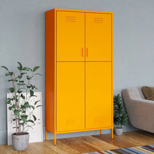 VidaXL Armoire Jaune moutarde 90x50x180 cm acier